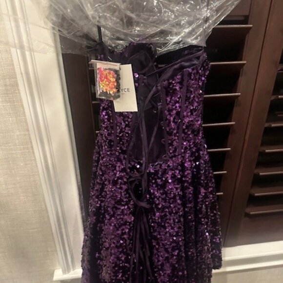 NWT Alyce Paris 3123 Homecoming Dress Sequins Purple Size 2 - Picture 6 of 7